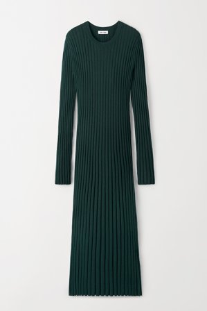 Soft Goat - Ribbed dress - Kleid aus Kaschmir - M - Pine