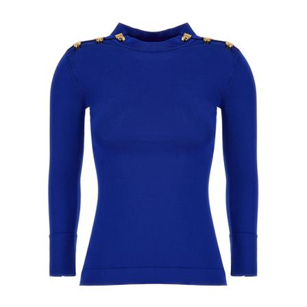 Saint Laurent, Round-neck Knitwear Niebieski, Kobieta, Rozmiar: M