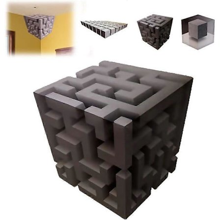 3D Optisk Illusion Vægdekor, 58 cm Aftagelig Vinylhjørne, Kan Fjernes, Omformer Virkeligheden, Moderne Indretning til Stue/Kontor, 2 Ark