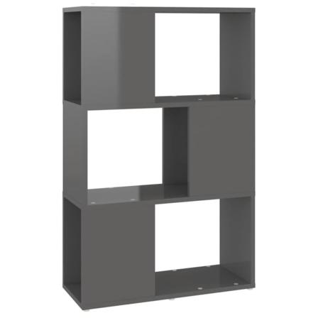 vidaXL Bokhylla/Rumsavdelare grå högglans 60x24x94 cm konstruerat trä grå