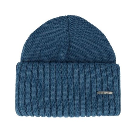 Stetson - Blå cuff Beanie - Beanie Merino Ocean Blue Cuff @ Hatstore