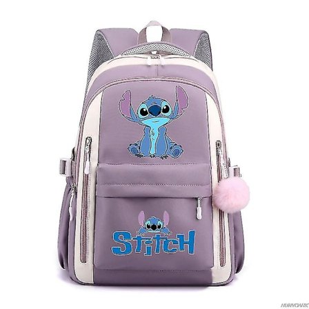 Lilo og Stitch Ryggsekk, Stor Kapasitet, Vanntett, College Skolesekk, Trendy Laptopveske for Kvinner og Menn