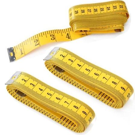 CDQ 3 stk 300 cm / 1,8 cm dobbeltsidig mykt målebånd for søm av skreddersøm stofflinjal (3M / 10 fot gul)