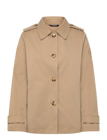 Lauren Ralph Lauren Embroidered-Crest Twill Trench Coat - Beige - XL