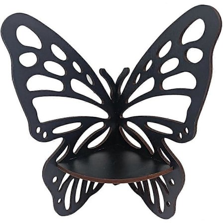 Hjørnehylde væghylder til soveværelse træ hul sommerfugl dekor opbevaringsdesign