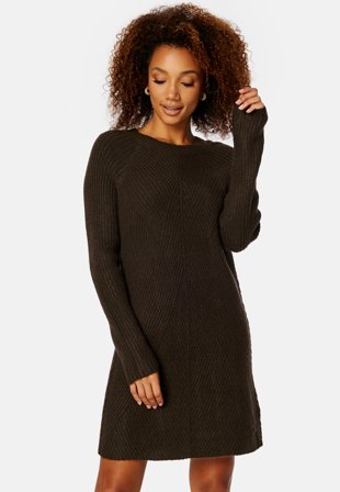 ONLY Carol L/S Knitted Dress Cocoa Brown Det:Mela Klær