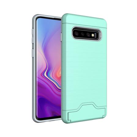 Tyylikäs Jensen-suojus korttilokerolla - Samsung Galaxy S10 Grön