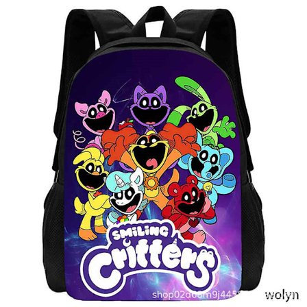 Poppy Playtime 3 smilende skapninger Barne-skolesekk ryggsekk