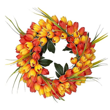 Kunstig Tulipan Krans Dørdekorasjon 38cm Vårdekor