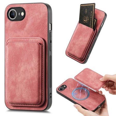 iPhone 16e Case with Magsafe Wallet - Pink