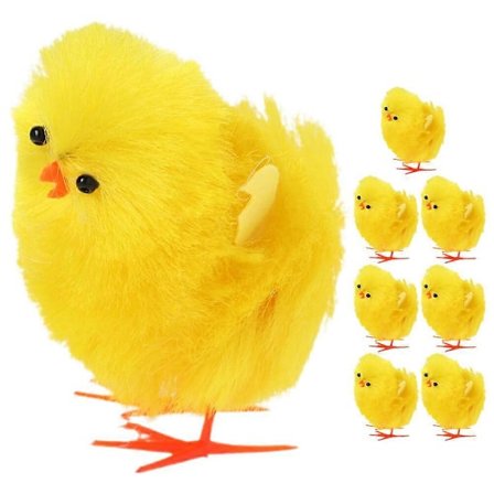 8 kpl Mini Tipuset Set Pääsiäinen Keltainen Mini Pörröiset Tipuset Pehmo Kana Hahmot