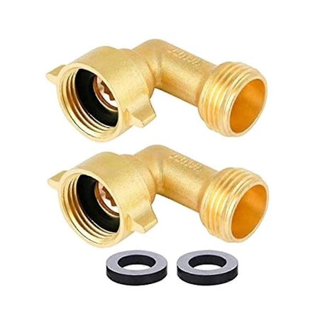 2 stk 90 graders hageslange albue 3/4 tommer slange messing hageslange kobling for bobil vanntilkoblinger og res