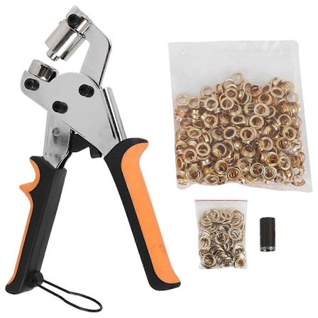 Øyetang for presenninger, øyetangsett med 300 maljer (diameter 10 mm), øyetang 10 mm for