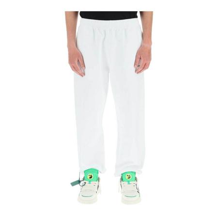 Off White, diag-print sweatpants Biały, Mężczyzna, Rozmiar: L