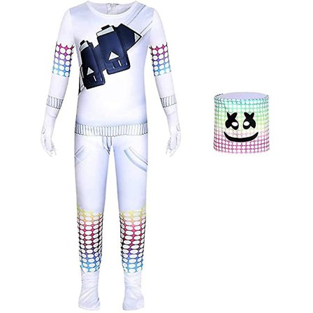 Barn Teen Dj Marshmello Mask Jumpsuit kostym