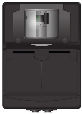 Norwesco 470050 Stikkontakt med jordfeilbryter, svart 10MA, Strømbrytere & vegguttak
