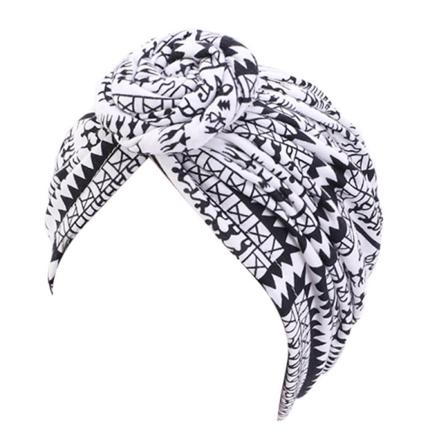 Egypt svart og hvitt Bohemian Wind Donut turban cap knutedeksel h