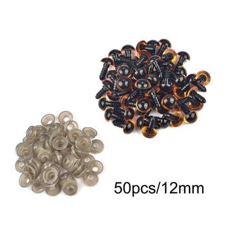 50/100stk 5-20mm Sorte Plastik Sikkerhedsøjne Til Legetøj Amigurumi Diy Kit Håndværk Teddybjørn Legetøjsøjne Til Dukke Dekoration Tilbehør 12mm-50pcs-