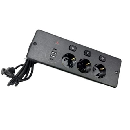 Europeiskt Standard Infällt Svart Eluttag, Svart