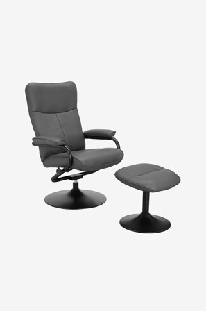 Loft24 - Vilstol med pall Istad - Grå - Fåtöljer - Från Homeroom