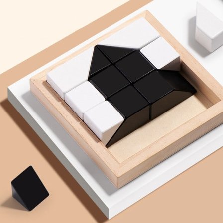 Puslespil med skjulte blokke Puslespilslegetøj Træpuslespil Legetøj C