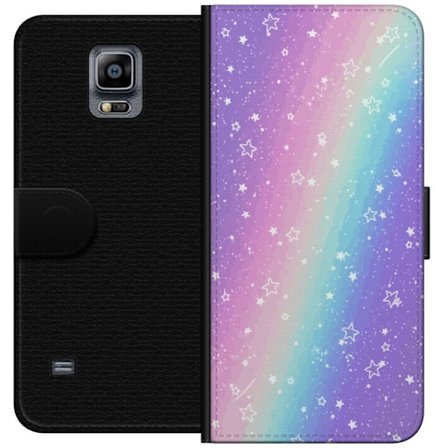 Kompatibel Tegnebogsetui til Samsung Galaxy Note 4 Rainbow-farvet pastelbaggrund med hvide stjerner og glitrende prikker i blød overgang