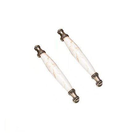 2 st keramik möbelknoppar, T-formad knopp, keramik och zinklegering knoppar (centrum avstånd 128 mm)