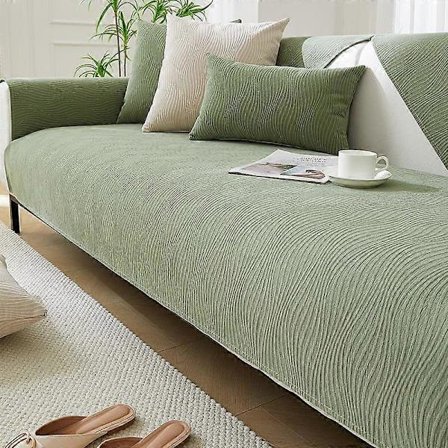 Enkel Chenille Sofapute Fire årstider Universal Sklisikker Sittepute Ensfarget Sofatrekk Høykvalitets stofftrekk