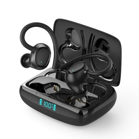 Bluetooth-hörlurar 5.1, Trådlösa sporthörlurar IP7 Vattentäta Bluetooth-headset 48H Hi-Fi Stereo med Dual Mic, CVC 8.0 brusreducering, Super Light,
