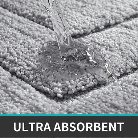 Halkfri Badrumsmatta, Mjuk Badrumsmatta i Mikrofiber, Vattenabsorberande, Maskintvättbar, Extra Tjock Duschmatta för Badrum, 50 x 80 cm, Marinblå