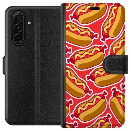 Kompatibel Tegnebogsetui til Samsung Galaxy A17 5G Hotdog mønster i stærke farver legende popart illustration med pølser og sennep perfekt til made
