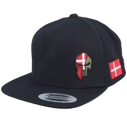 Army Head - Svart snapback Keps - Denmark Army Skull Black Snapback @ Hatstore