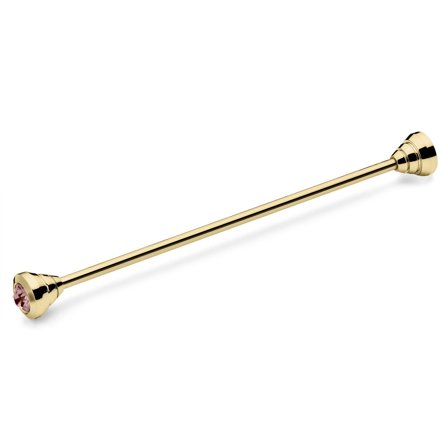 Gold-Tone Collar Bar with Pink Zirconia for Men - Collar pins & bars