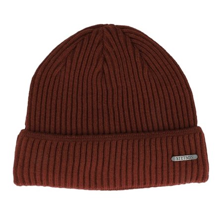 Stetson - Rouge cuff Bonnet - Beanie Merino Golden Flame Cuff @ Hatstore