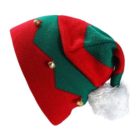 Christmas Elf Stickad Hat, Xmas Beanie Stickad Hat
