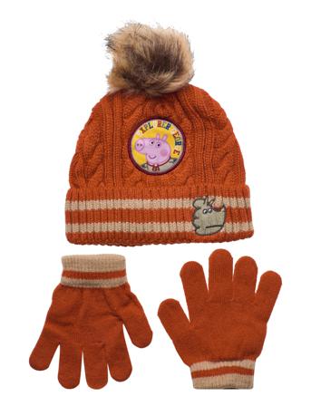Set Cap + Glooves Accessories Winter Accessory Set Oranssi Gurli Gris
