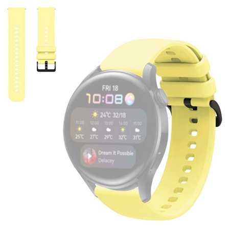 22 mm universellt enfärgat klockarmband - Gul