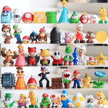 48 st Super Mario Bros Luigi Yoshi Donkey Kong Wario PVC Action F
