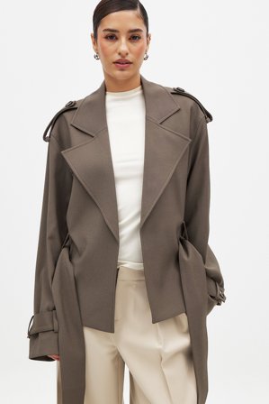 NA-KD Trench doux avec ceinture - Trenchcoats - Marron - EU 44