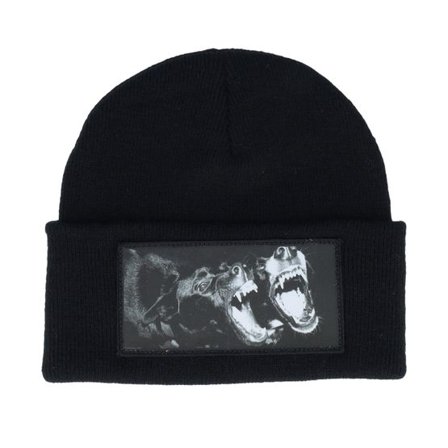 Calza Pennello - Svart cuff Beanie - Dogs Beanie Black Cuff @ Hatstore