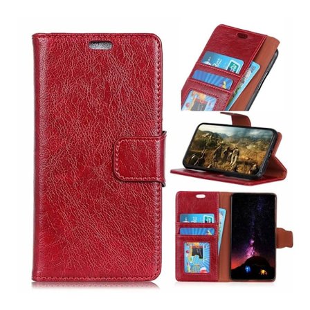 Samsung Galaxy S10 textureret split læderetui - Rød