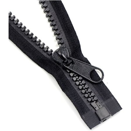 Dubbelsidig klädkedja jacka unisex svart DIY-tillbehör