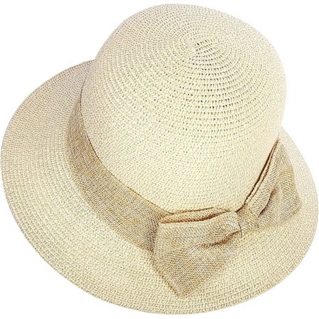 Damer Foldbar Halm Solhat Rulle Krem Sommer UV Strand Solhat