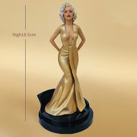 Marilyn Monroe Statue Med Piedestal Sexet Kjole Dukke Ornament Hjem Desktop Collection Figurer Fødselsdagskage Dekoration Julegave