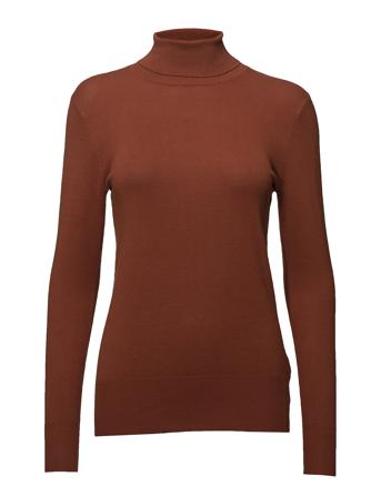 Astrid Roll Neck Turtleneck Polotröja Brun Kaffe