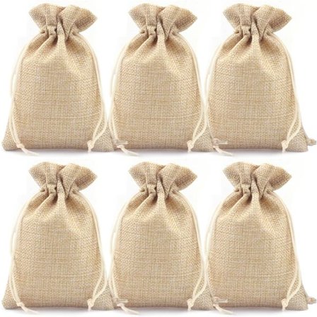 50 st Burlap-presentpåsar med dragsko, Linne Burlap-påsar Godis Ba