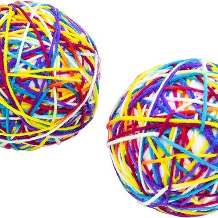 Katteball leketøy, 2 stk farget ull tau skumball katteball KLB