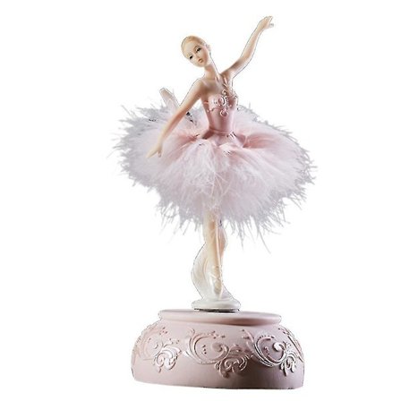 Spilledåse Ballerina Karusell, Dansende Svanesjø Figur Gave til Bursdag eller Høytid
