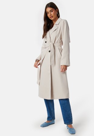 Pieces Pcscarlett LS trenchcoat Silver Gray Klær