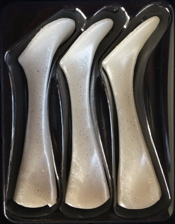 Headbanger Shad 22cm Replacement Tails (Paddlar), Pearl White